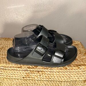Women's Black Double Strap Sandals